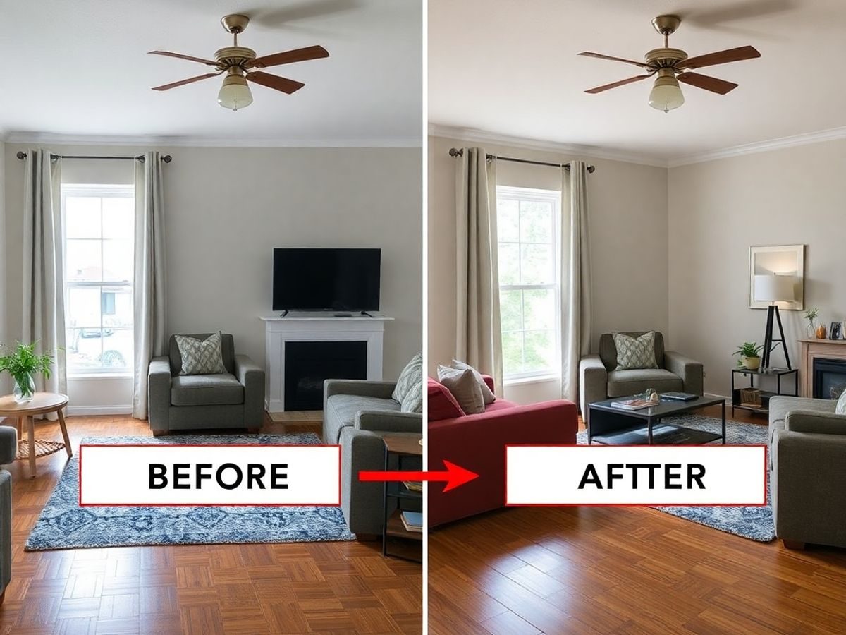 Camera transformată cu mobilier nou.